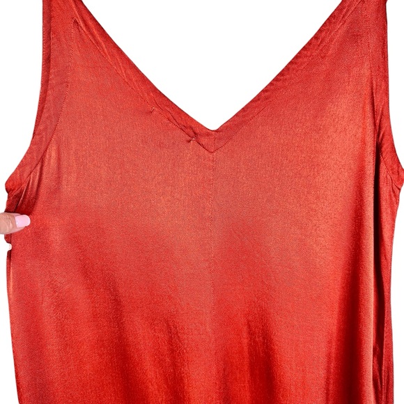 Lacausa Santi Satin Wide Leg Jumpsuit XS Bourbon - Picture 10 of 14